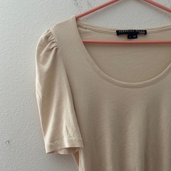 Veronica Beard Beige Scoop Neck Blouse - Picture 3 of 5